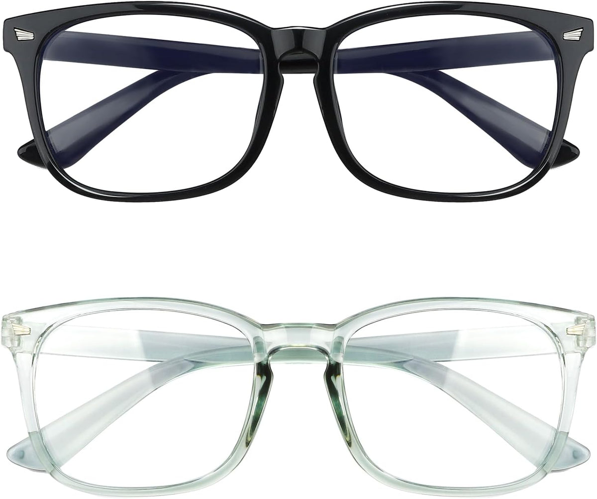 Blue Light Blocking Glasses, 2 Pack Blue Light Glasses 