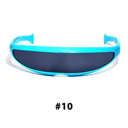 New Futuristic Narrow Cyclops Sunglasses Laser Eyeglasses UV400 Personality Mirrored Lens Costume Eyewear Men Gafas De Sol